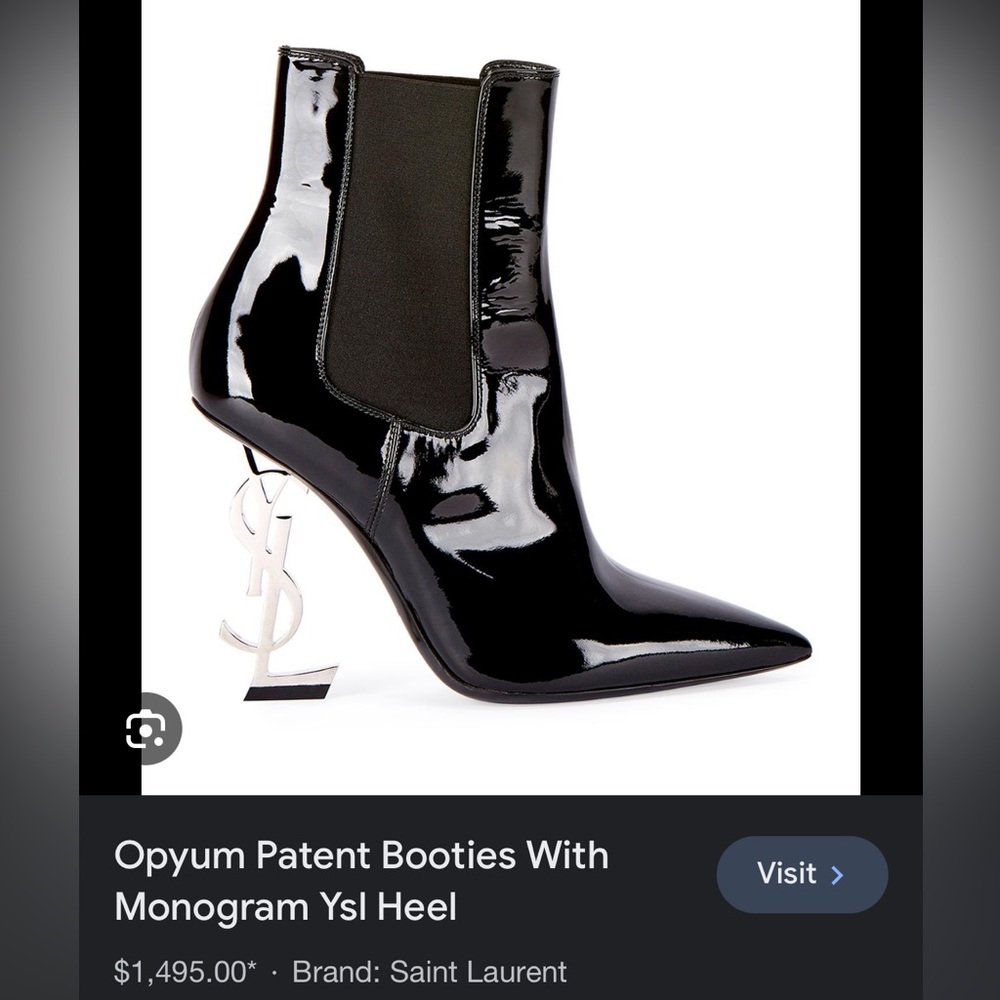 Opyum Patent Booties With Monogram Ysl Heel